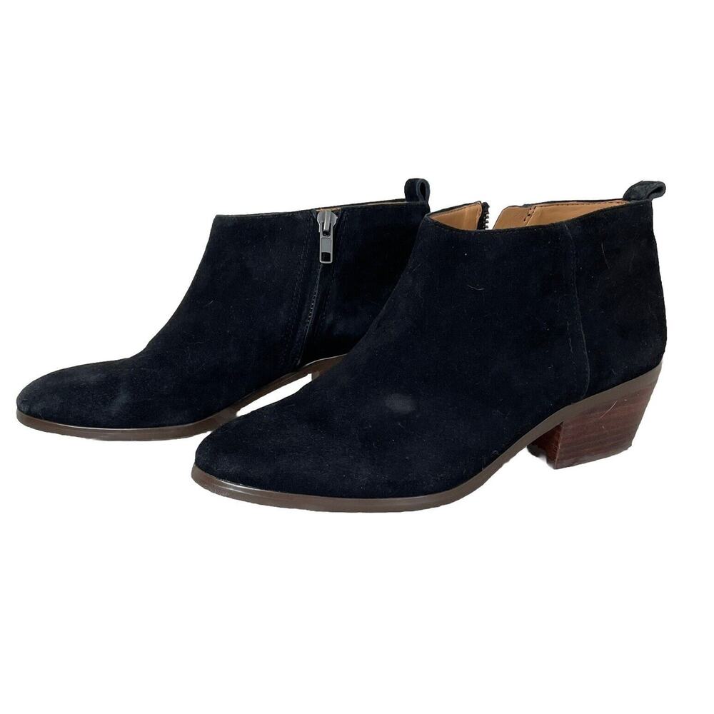 J.CREW Black Suede Ankle BOOTS BOOTIES Zipper Style C9868 Women’s Size 8